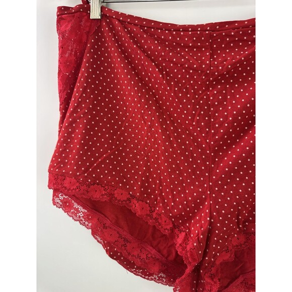 Victoria's Secret Stretch Modal Lace Back Cami Shorts Set Red Pink Polka Dot XXL - Picture 15 of 16